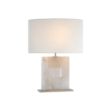 Load image into Gallery viewer, Ashlar LED Table Lamp in Alabaster and Polished Nickel (Medium).