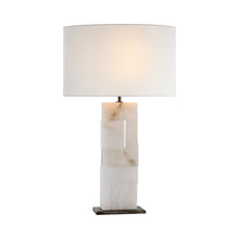 Load image into Gallery viewer, Ashlar LED Table Lamp in Alabaster and Bronze (Large).