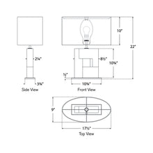 Load image into Gallery viewer, Ashlar LED Table Lamp - line drawing.