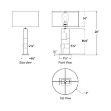 Load image into Gallery viewer, Ashlar LED Table Lamp - line drawing.