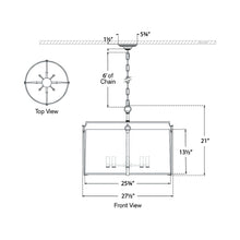 Load image into Gallery viewer, Aspen Pendant Light - line drawing.