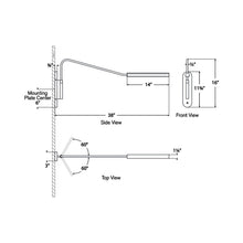 Load image into Gallery viewer, Austin Articulating LED Wall Light - line drawing.