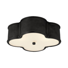 Load image into Gallery viewer, Basil Flush Mount Ceiling Light in Gun Metal/Frosted Glass (Large).