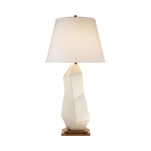 Load image into Gallery viewer, Bayliss Table Lamp in White Leather Ceramic.