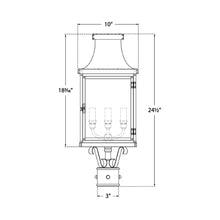 Load image into Gallery viewer, Bedford Outdoor Post Light - line drawing.