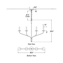 Load image into Gallery viewer, Belfair Linear LED Pendant Light - line drawing.