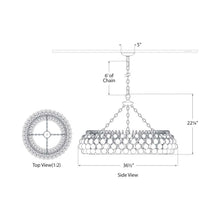 Load image into Gallery viewer, Bellvale LED Chandelier - line drawing.