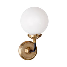 Load image into Gallery viewer, Bistro Bath Wall Light in Hand-Rubbed Antique Brass and Black.