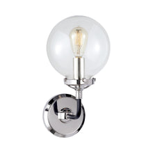 Load image into Gallery viewer, Bistro Bath Wall Light in Polished Nickel and Black.