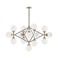 Load image into Gallery viewer, Bistro Chandelier in Hand-Rubbed Antique Brass and Black.