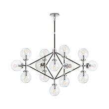 Load image into Gallery viewer, Bistro Chandelier in Polished Nickel and Black.