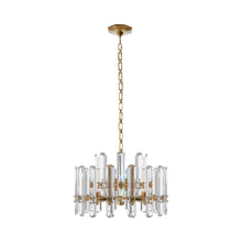 Load image into Gallery viewer, Bonnington Chandelier in Hand-Rubbed Antique Brass/Crystal (Small).