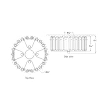 Load image into Gallery viewer, Bonnington Flush Mount Ceiling Light - line drawing.