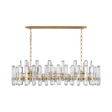 Load image into Gallery viewer, Bonnington Linear Chandelier in Hand-Rubbed Antique Brass/Crystal.