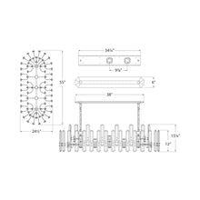 Load image into Gallery viewer, Bonnington Linear Chandelier - line drawing.