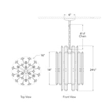 Load image into Gallery viewer, Bonnington Tall Chandelier - line drawing.