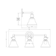 Load image into Gallery viewer, Boston Double Wall Light - line drawing.