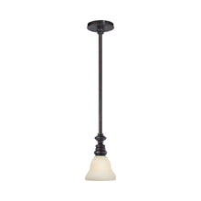 Load image into Gallery viewer, Boston Pendant Light in Bronze/White Glass Desk.