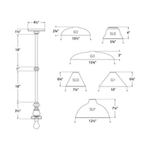 Load image into Gallery viewer, Boston Pendant Light - line drawing.