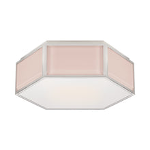Load image into Gallery viewer, Bradford Flush Mount Ceiling Light in Blush/Polished Nickel.