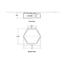 Load image into Gallery viewer, Bradford Flush Mount Ceiling Light - line drawing.