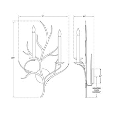 Load image into Gallery viewer, Branch Wall Light - line drawing.