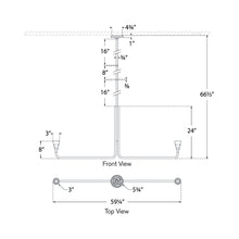 Load image into Gallery viewer, Brassica LED Linear Pendant Light - line drawing.