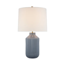 Load image into Gallery viewer, Braylen LED Table Lamp in Polar Blue Crackle.