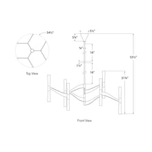 Load image into Gallery viewer, Brenta LED Chandelier - line drawing.