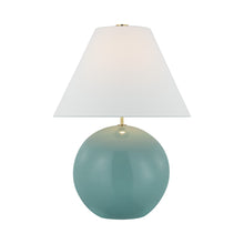 Load image into Gallery viewer, Brielle LED Table Lamp in Seafoam Blue.