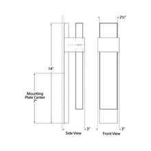 Load image into Gallery viewer, Brock LED Wall Light - line drawing.