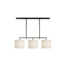 Load image into Gallery viewer, Bryant Linear Pendant Light in Bronze/Hand-Rubbed Antique Brass/Linen (Small).