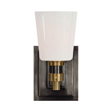Load image into Gallery viewer, Bryant Single Bath Wall Light in Bronze/Hand-Rubbed Antique Brass.