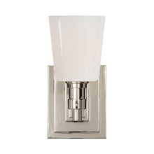 Load image into Gallery viewer, Bryant Single Bath Wall Light in Polished Nickel.