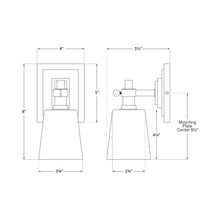 Load image into Gallery viewer, Bryant Single Bath Wall Light - line drawing.
