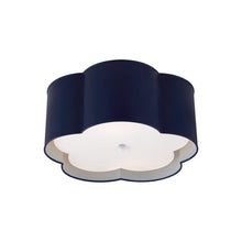 Load image into Gallery viewer, Bryce Flower Flushmount Ceiling Light in French Navy/White (Medium).