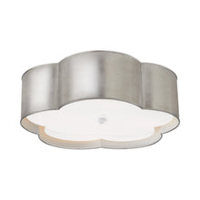Load image into Gallery viewer, Bryce Flower Flushmount Ceiling Light in Burnished Silver Leaf/White (Large) .