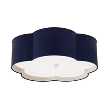 Load image into Gallery viewer, Bryce Flower Flushmount Ceiling Light in French Navy/White (Large).