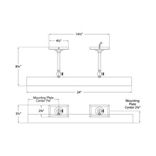 Load image into Gallery viewer, Cabinet Makers Picture Light - line drawing.