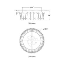 Load image into Gallery viewer, Cadence Flush Mount Ceiling Light - line drawing.