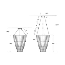 Load image into Gallery viewer, Cadence Waterfall Chandelier - line drawing.