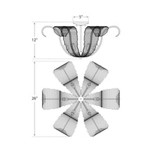 Load image into Gallery viewer, Calais Semi Flush Ceiling Light - line drawing.