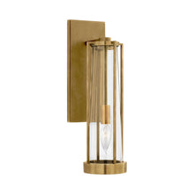Load image into Gallery viewer, Calix Bath Wall Light in Hand-Rubbed Antique Brass/Clear Glass.