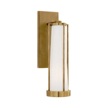 Load image into Gallery viewer, Calix Bath Wall Light in Hand-Rubbed Antique Brass/White Glass.