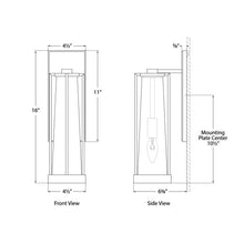 Load image into Gallery viewer, Calix Bath Wall Light - line drawing.