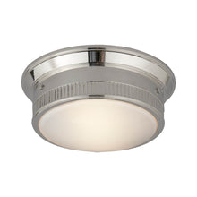 Load image into Gallery viewer, Calliope Flush Mount Ceiling Light in Polished Nickel.