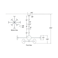 Load image into Gallery viewer, Calvino Radial LED Chandelier - line drawing.