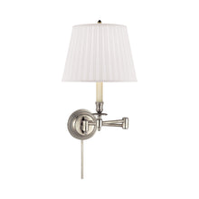 Load image into Gallery viewer, Candlestick Swing Arm Wall Light in Antique Nickel (Silk).