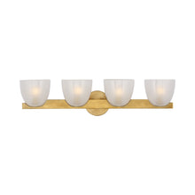 Load image into Gallery viewer, Carola LED Vanity Wall Light in Hand-Rubbed Antique Brass/Frosted Glass (4-Light).