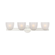 Load image into Gallery viewer, Carola LED Vanity Wall Light in Polished Nickel/Frosted Glass (4-Light).